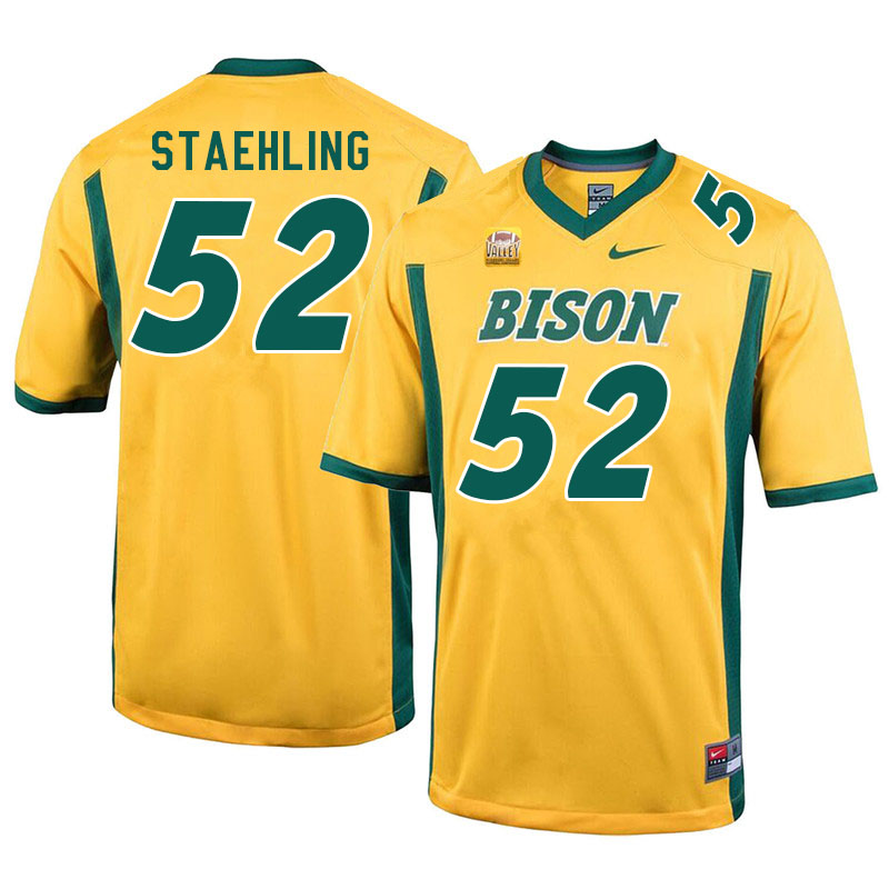 Men #52 Nathaniel Staehling North Dakota State Bison College Football Jerseys Sale-Yellow